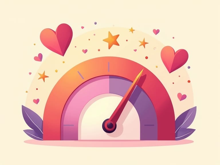 Jauge de compatibilité amoureuse dans la zone rouge